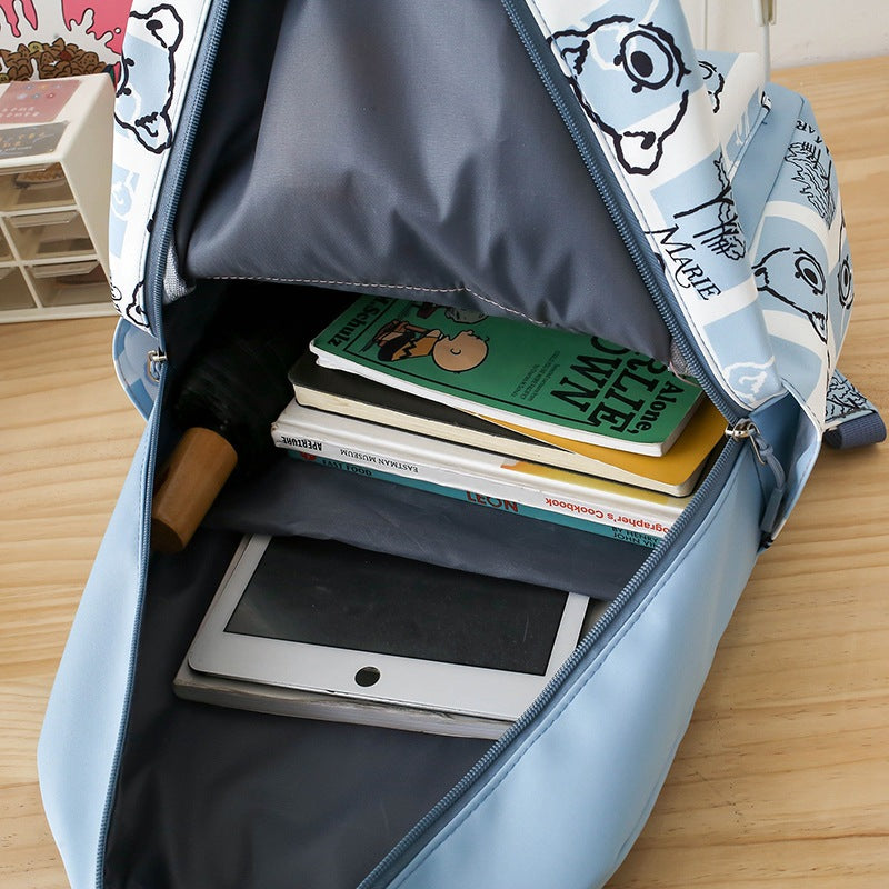 Conjunto de tres piezas de fiambrera con oso bonito para mujer, mochilas escolares para estudiantes de primaria y secundaria