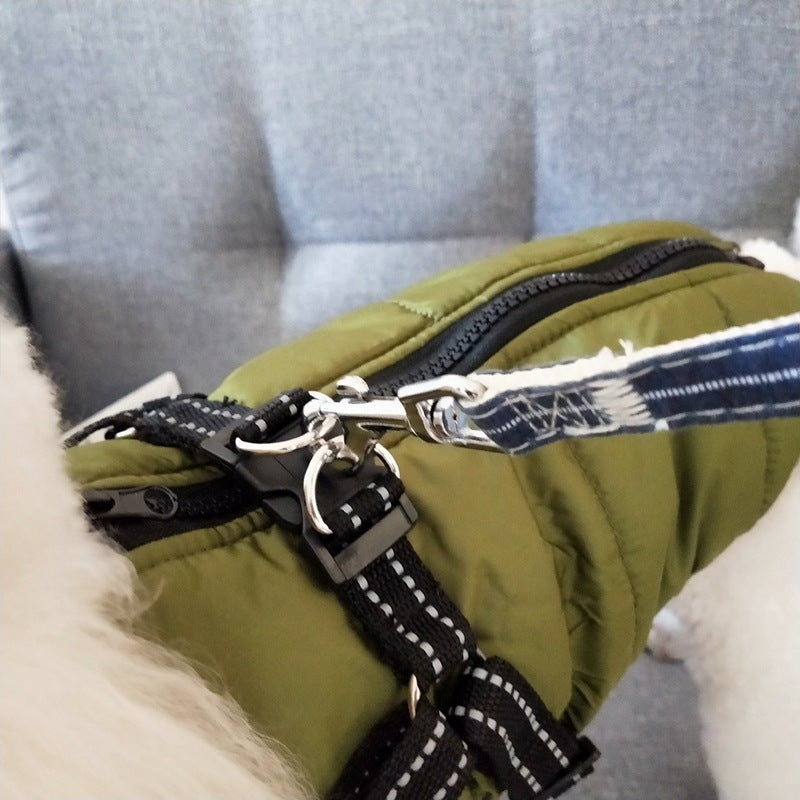 Ropa impermeable para perros, abrigo de invierno con arnés, ropa cálida para mascotas, chaqueta para perros grandes, disfraz de abrigo para Labrador Chihuahua