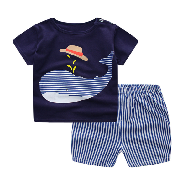 Ropa de dibujos animados para bebé, ropa de verano, camiseta, conjuntos de ropa informal para niña