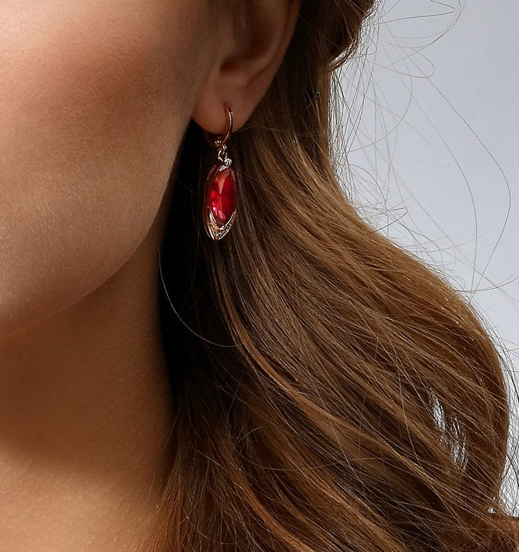 Ruby and diamond earrings