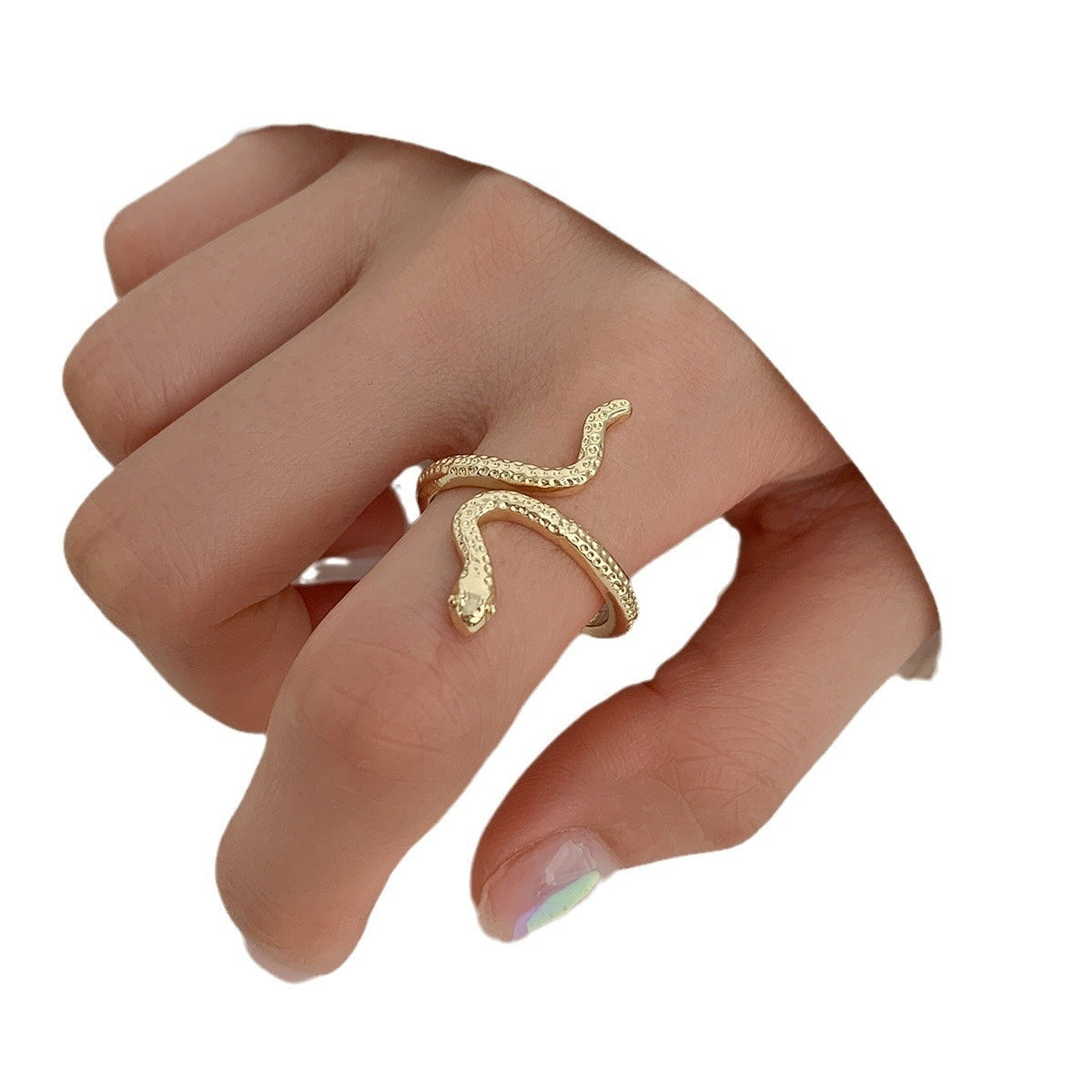 Gold Silver Punk Winding Snake Ring Index Finger Ring