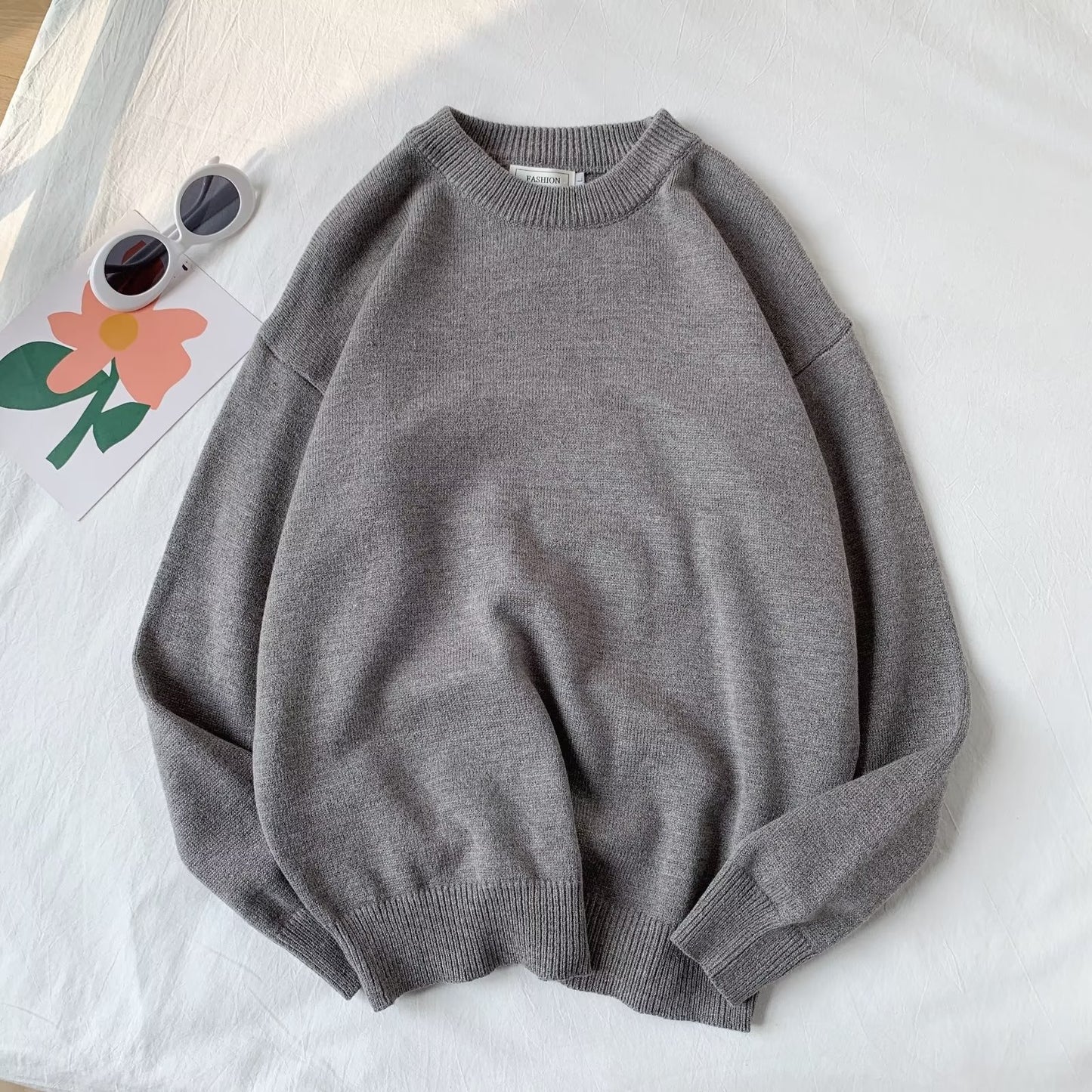 Round Neck All-matching Men's Loose Casual Sweater