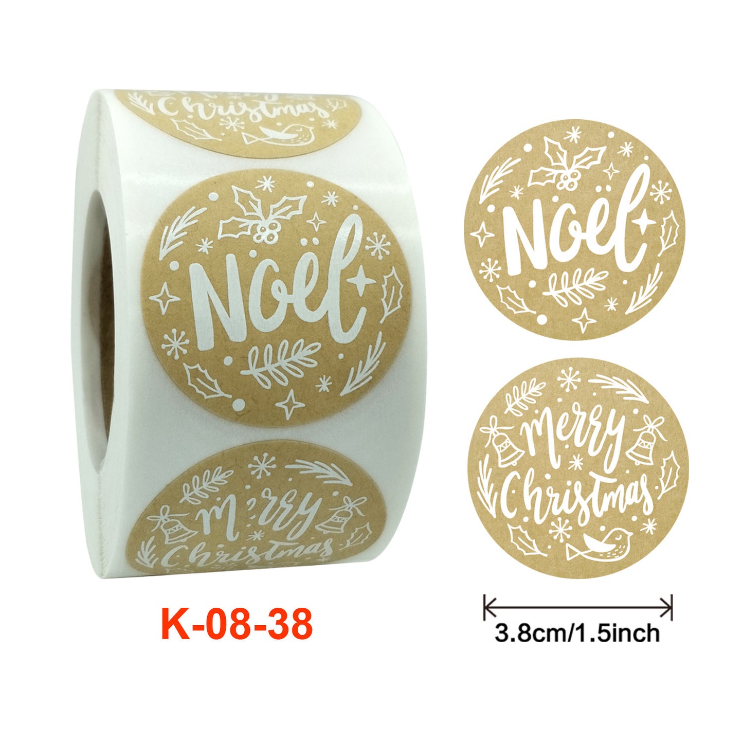 White font holiday decoration sticker