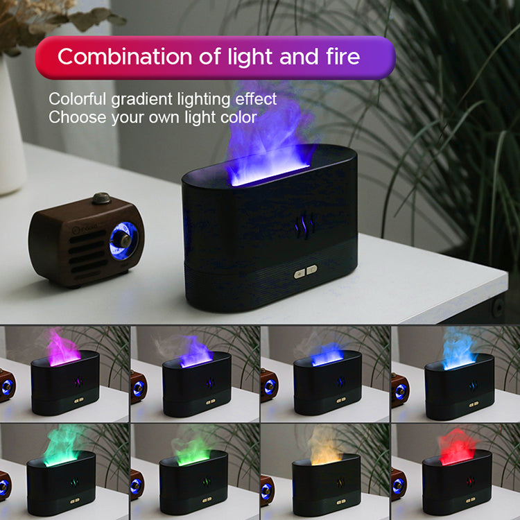 Humidificador de llama ultrasónico USB, difusor de Aroma de llama de fuego de aceite esencial colorido Led RGB, superventas, 2022