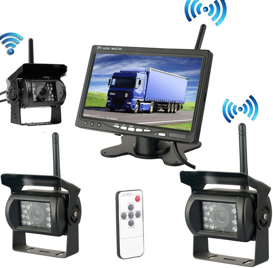 Forklift Truck Harvester 7 Inch Car Wireless Reversing Video Display Camera