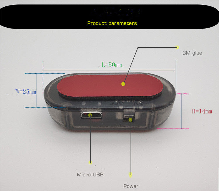 Luz de advertencia antirrobo de simulación solar.