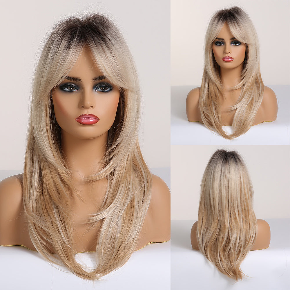 Character Bangs Medium Long Textured Straight Hair