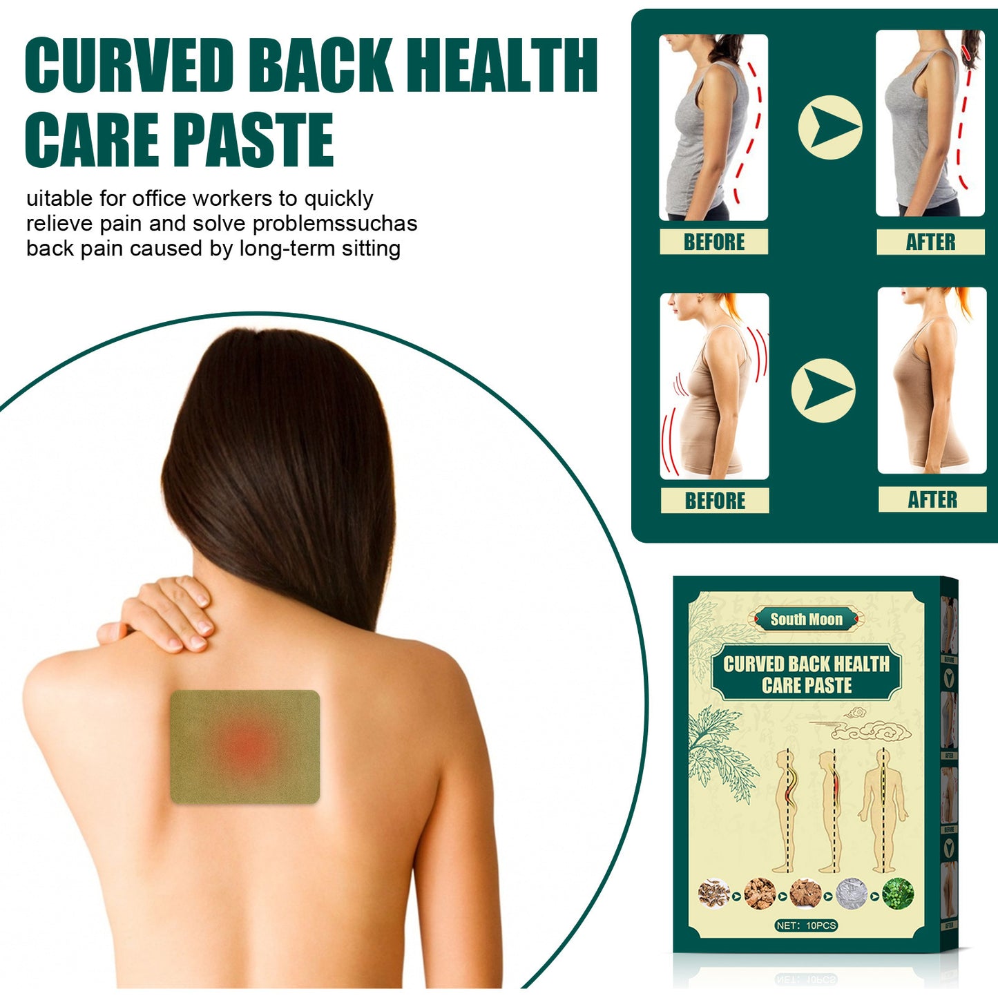 Back Curvature Correction Health Care Sticker Neck Pain