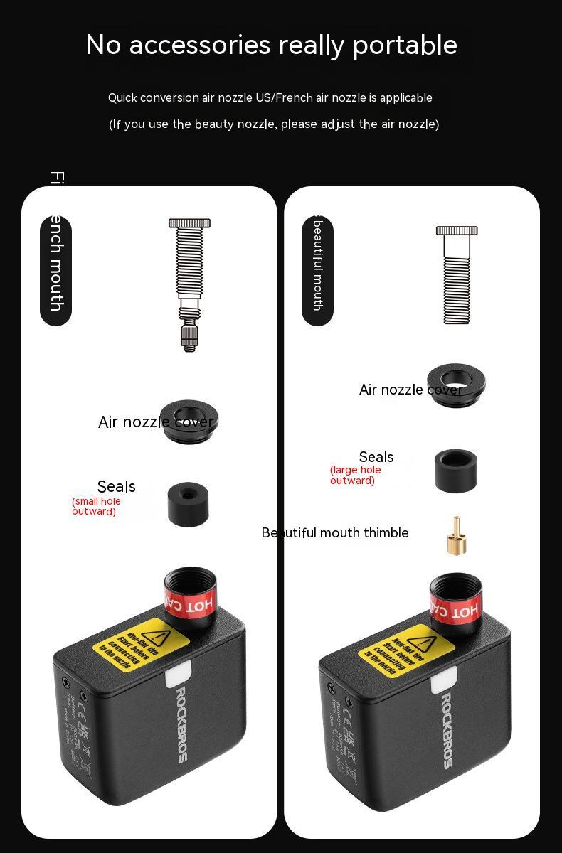 Mini Electric Tire Pump Portable High Pressure American French Valve Road Mountain Bike Riding Air