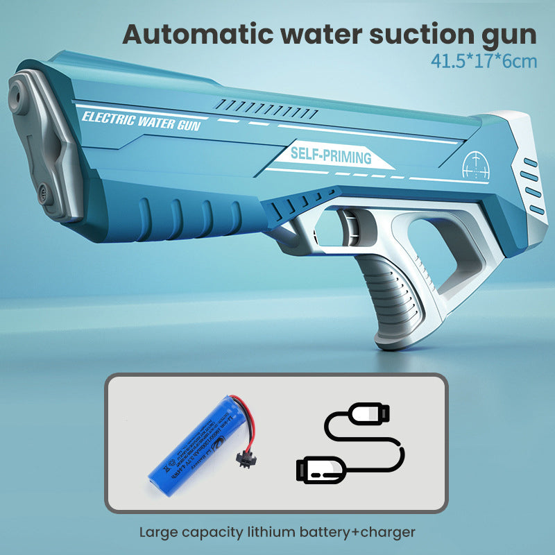 Pistola de agua espacial eléctrica automática con absorción de agua, juguete para pelear agua, playa al aire libre, piscina, juguetes de baño para niños, regalo para chico