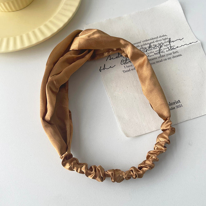 All-match Satin Headband With Wide Side Hair And Headband