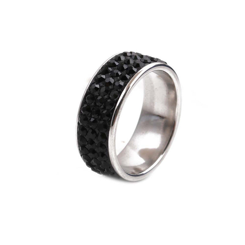 Full Diamond Shambhala Jewelry Stainless Steel Diamond Ring