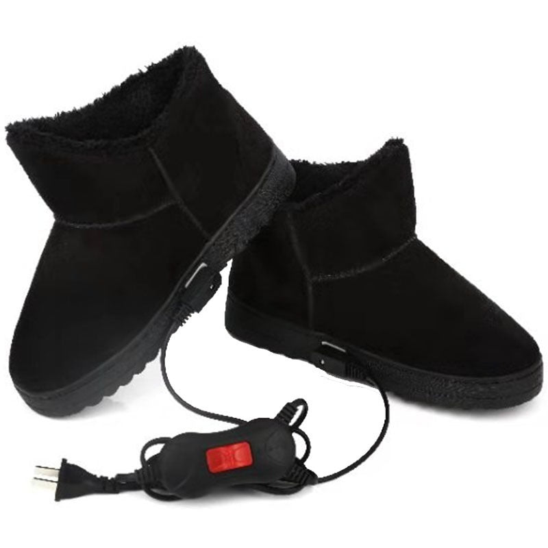 Feet Warmer Plug-in Electrothermal Shoes Rechargeable Walking Female Male Heating Thermal Cotton Slippers