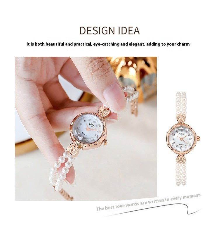 Women's Niche Creative And Slightly Luxury Pearls Strap Watch