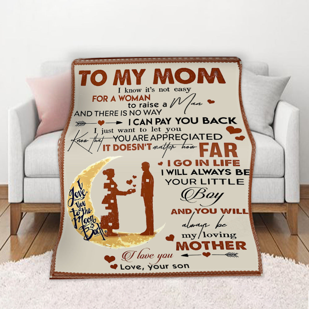 Thanksgiving Parents Letters Warm Sofa Cover Digital Printing