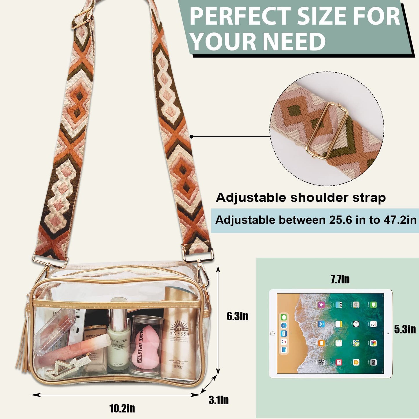 PVC Buggy Bag Large Capacity Women's Storage Small Square Bag