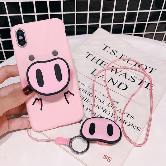 Compatible With  Compatible With , Funny Cartoon PigCase For  X XS Max XR Case For7 6s 8 8 Plus Cover Cute Nose Soft Back Cases Animal Capa