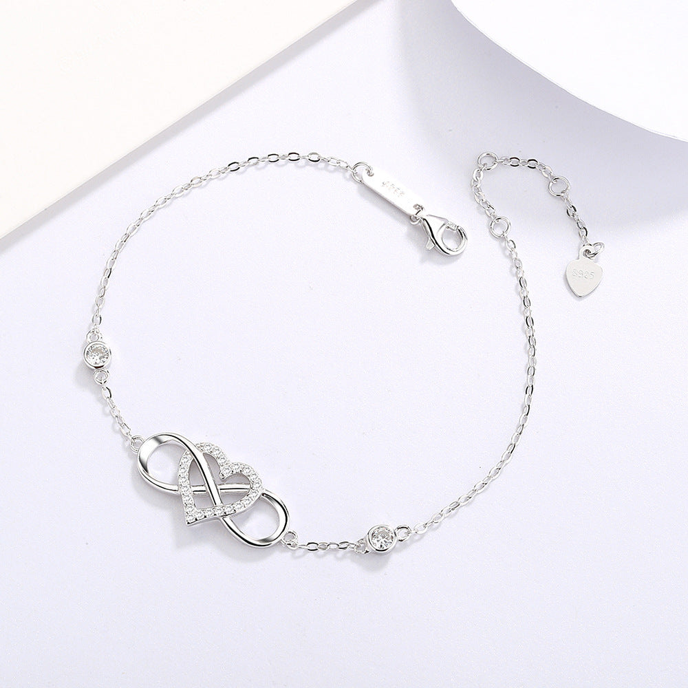 Fashion sterling silver diamond jewelry bracelet