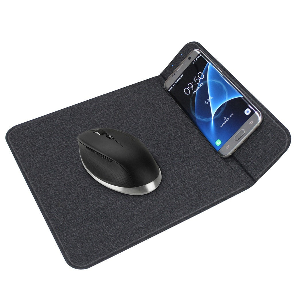 2 In1 Wireless Charging Mouse Pad Charger Holder Non-slip Charging Mouse Pad