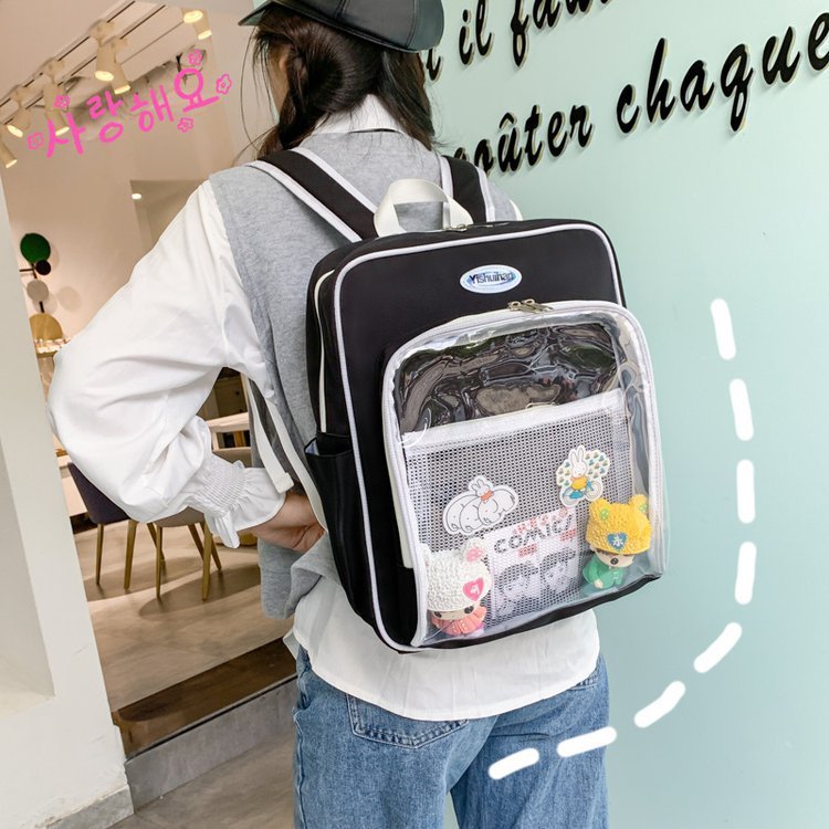 Student Pain Bag Korean Version Of The School Style Funny Personality Transparent Schoolbag