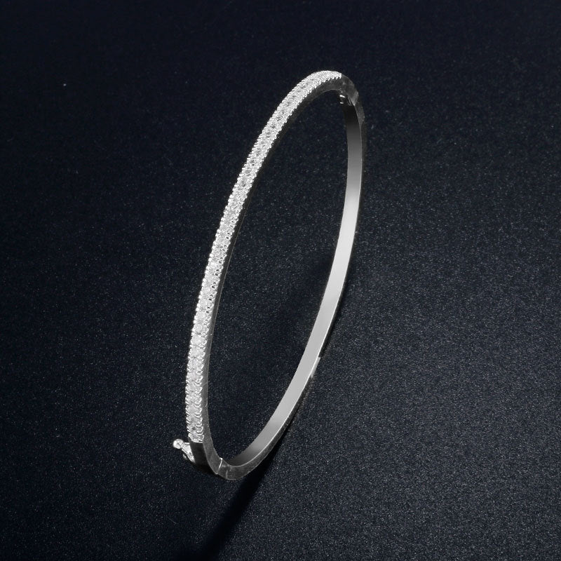 White Gold Plated Bracelet Female Inlaid AAA Zircon Simple