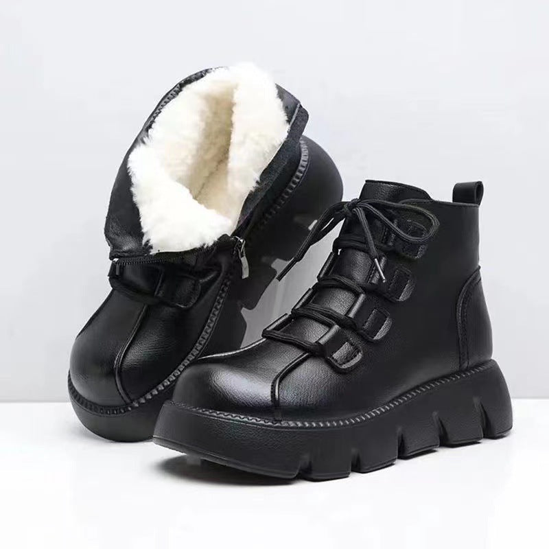 Women's Muffin Thick Snow Boots Fleece-lined