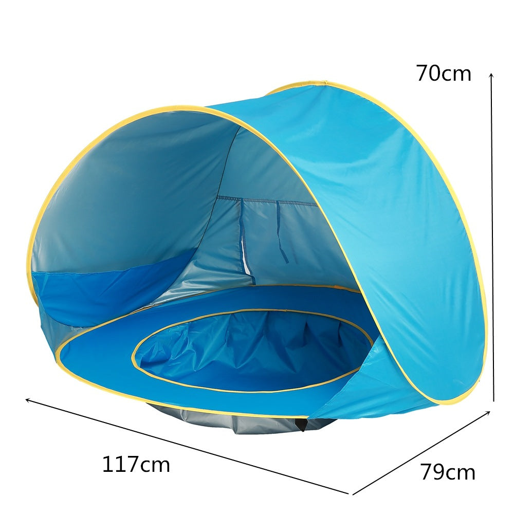 Tienda de playa para bebé, tienda para acampar al aire libre para niños, fácil plegado, impermeable, toldo para el sol, protección UV