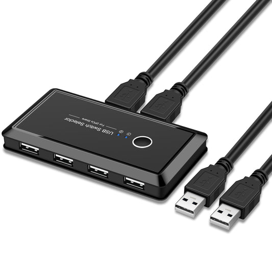 Divisor de dos entradas y cuatro salidas con interfaz múltiple USB