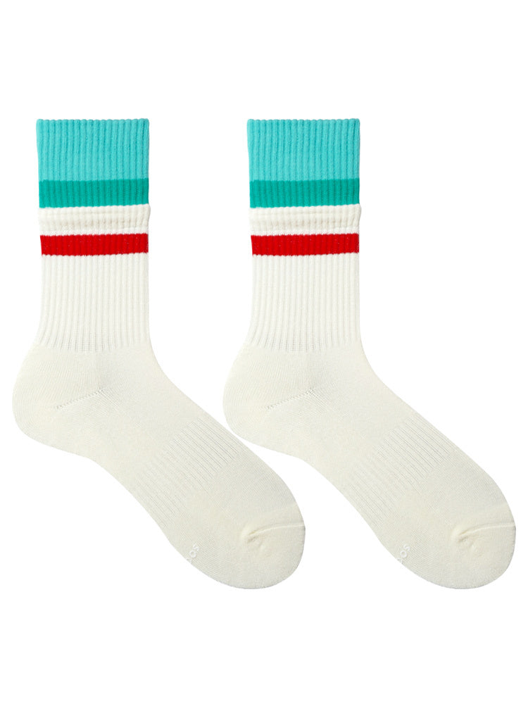 White exercise cotton socks