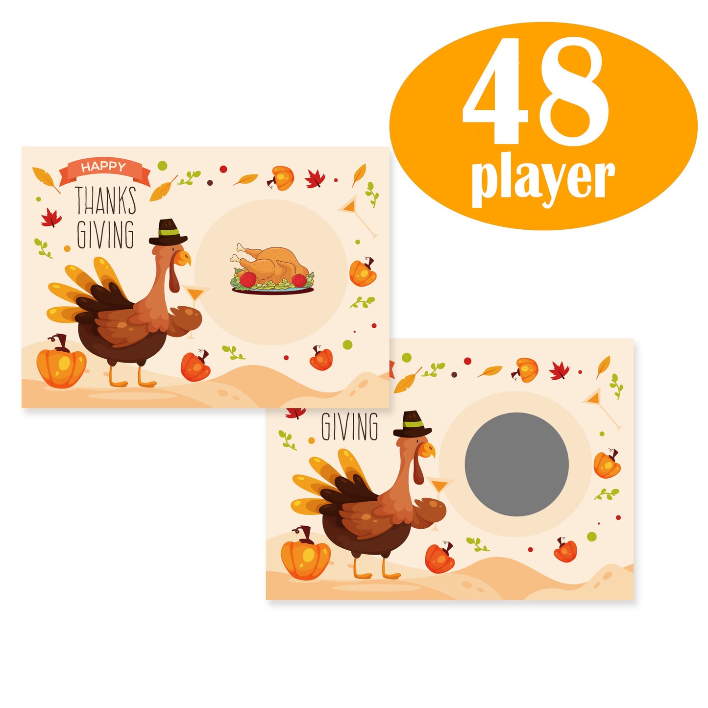 Thanksgiving Day Scratch Game Card Family Party