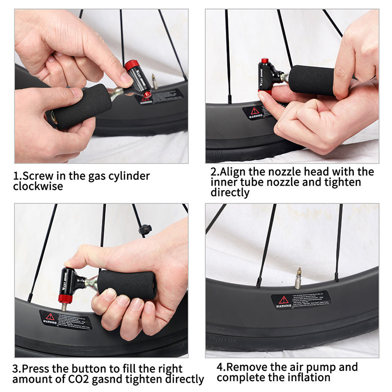 CO2 button inflatable bicycle pump