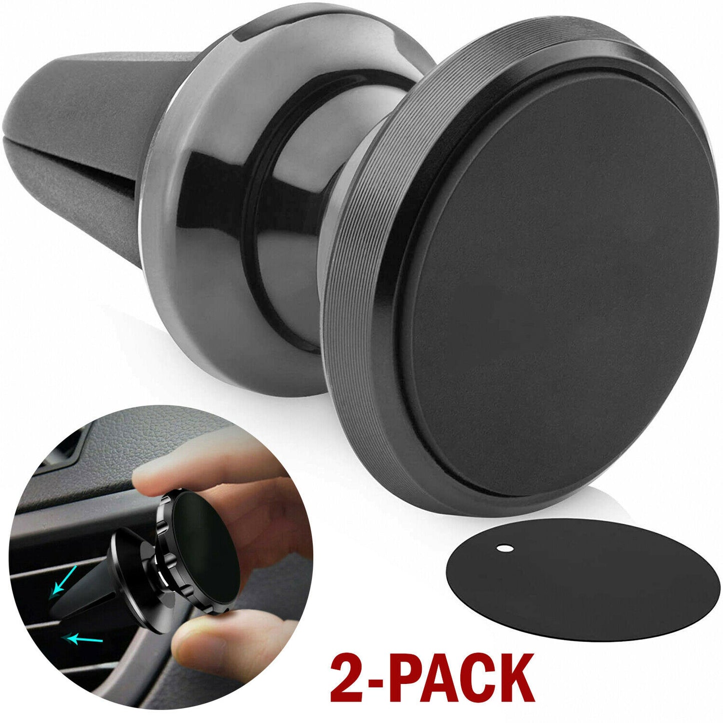 2x 360 Magnetic Car Mount Holder Air Vent Stand Universal For Mobile Cell Phone