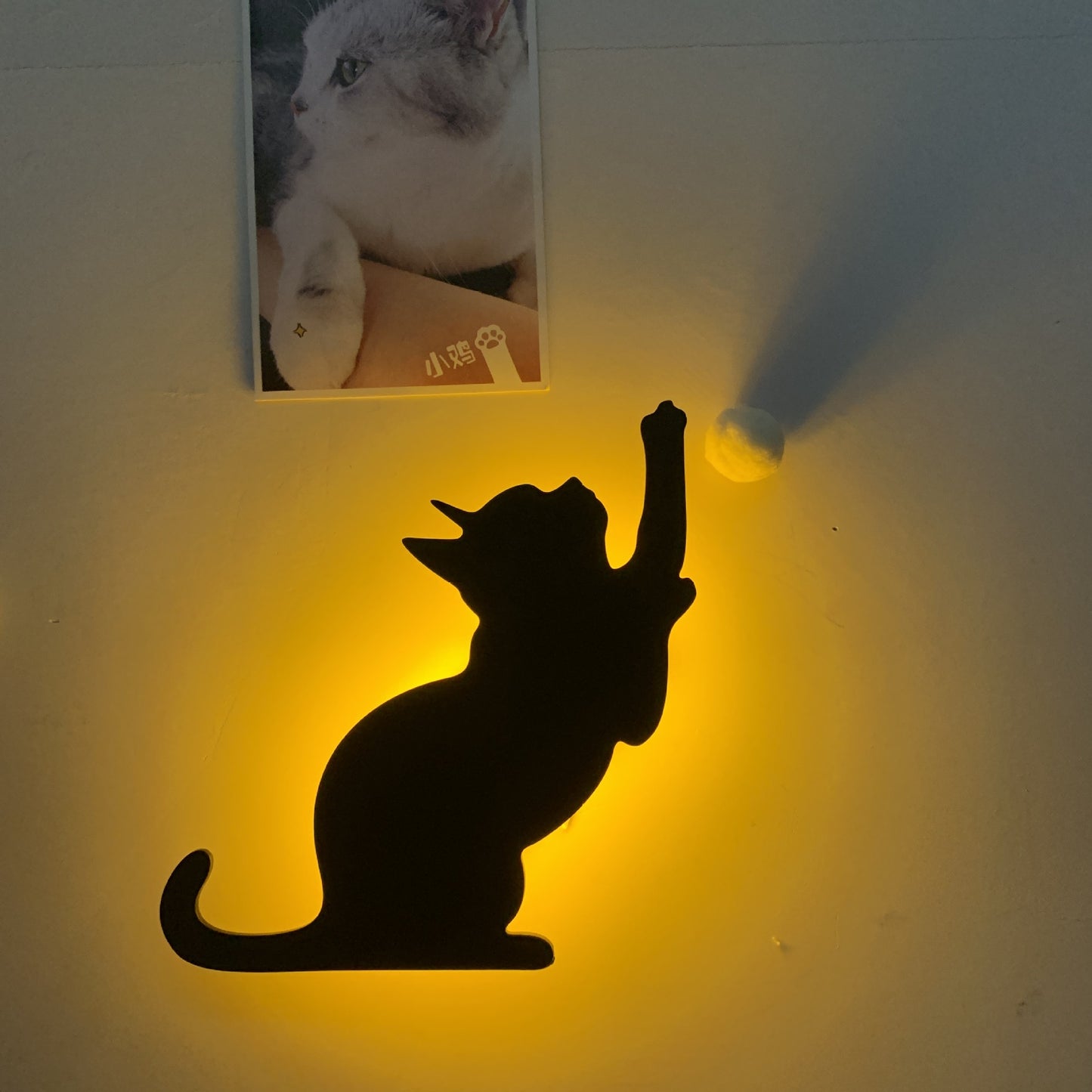 LED Animal Dog Cat Night Light Kitten Smart Sound Sensor Control Wall Lamp Home Corridor Balcony Night Lamp Baby Kids Sleep Lamp