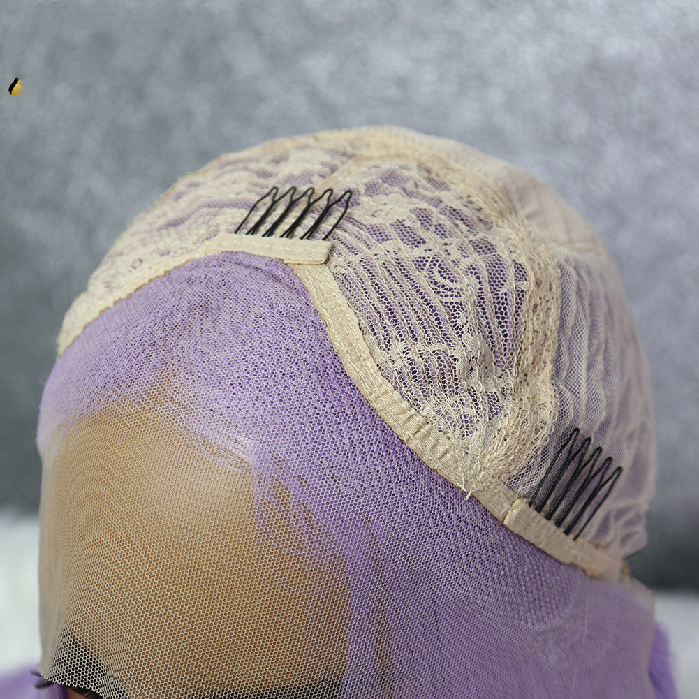 Wig Female Purple Chemical Fiber Front Lace Natural Girl Headgear