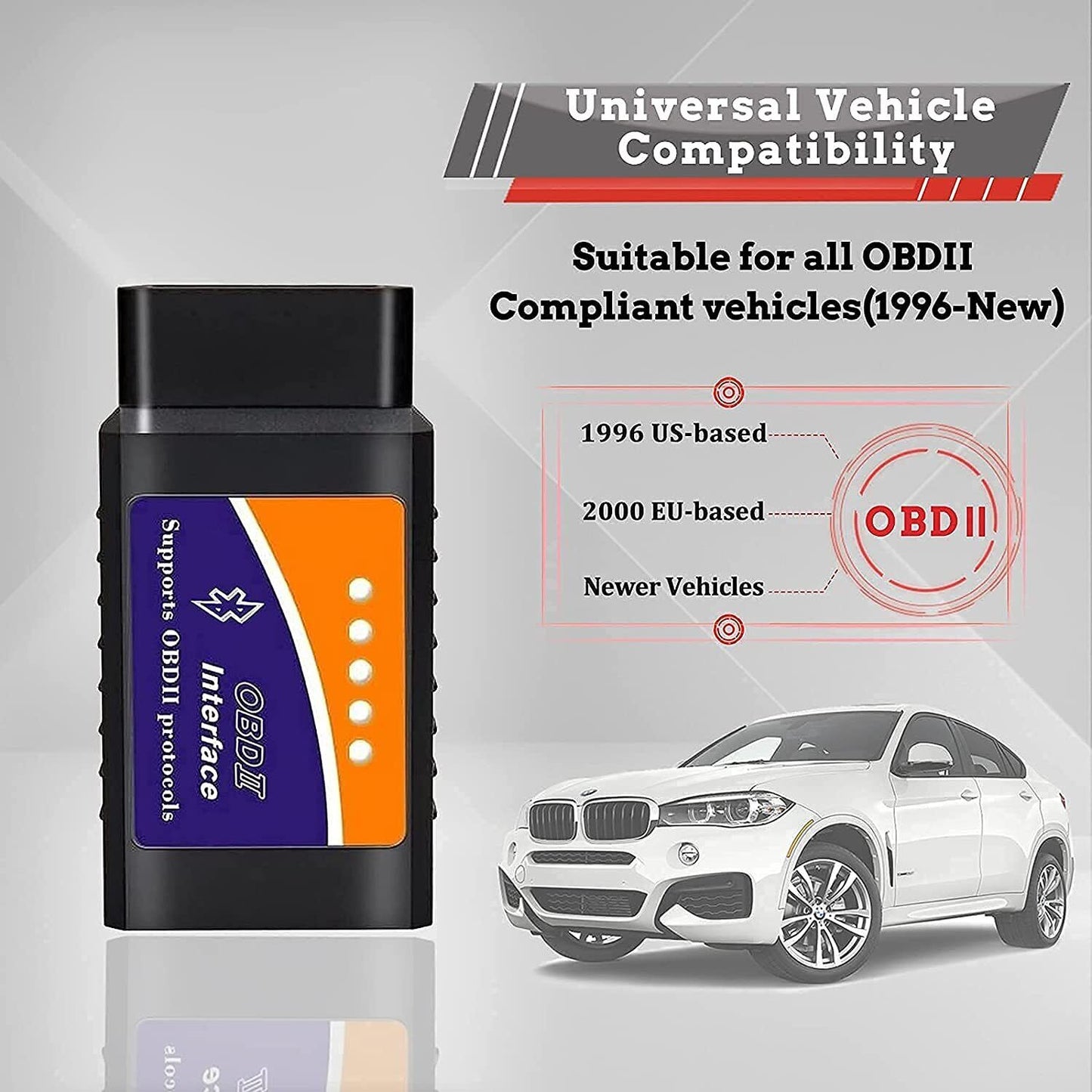 蓝牙 OBD2 OBDII 汽车诊断扫描仪工具检查发动机故障代码读取器