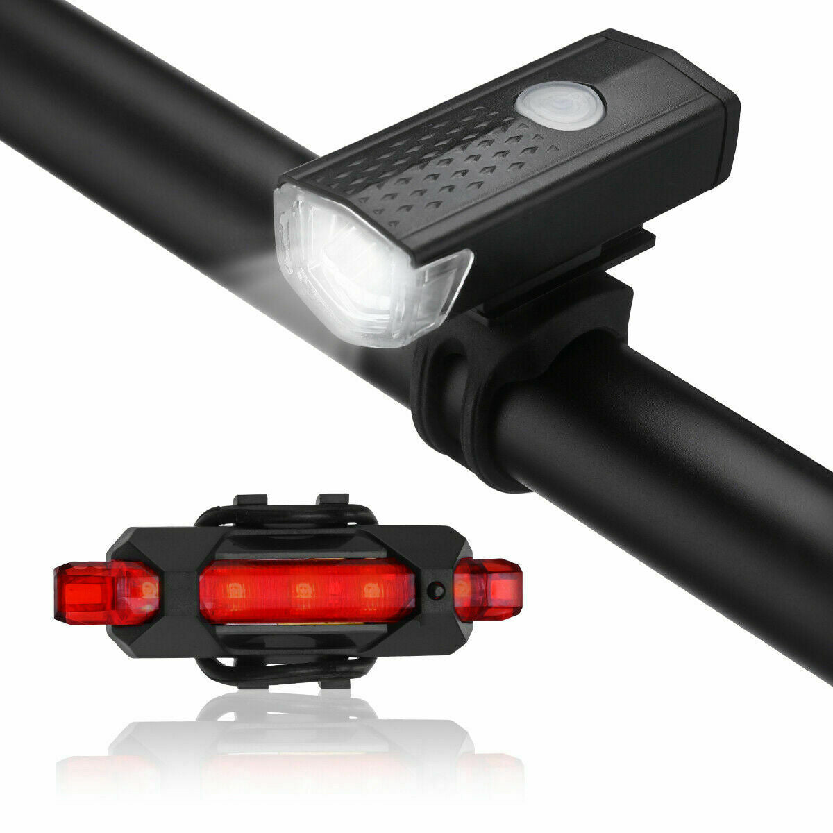 Faro de bicicleta LED recargable por USB, luz frontal de bicicleta, lámpara delantera trasera para ciclismo, luz de bicicleta a prueba de lluvia, luz LED de bicicleta recargable por USB