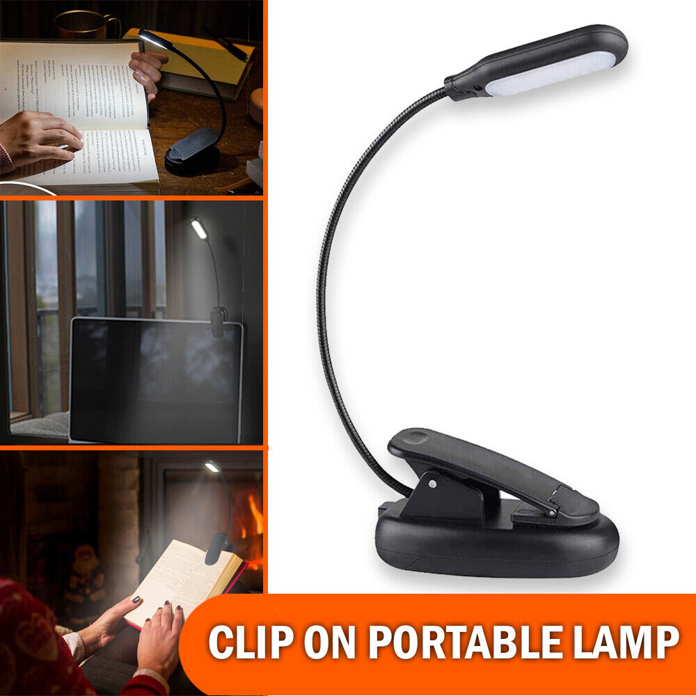 LED Reading Book Light With Flexible Clip USB Rechargeable Lamps For Reader Work