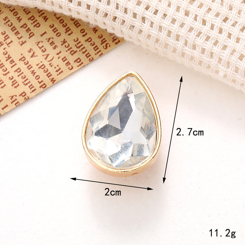 Jeans Button Hole Shoes Diy Accessories Bright Crystal Classic Style Ornament Accessories Upper Pearl Flower