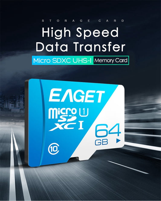 EAGET T1 Micro SD 卡 64GB 32GB 16GB 存储卡 128GB TF 卡 Class10 UHS-I 80MB S Microsd 存储卡适用于智能手机