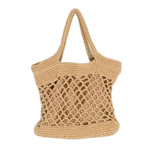 Bolso de hombro hueco tejido casual de moda para mujer