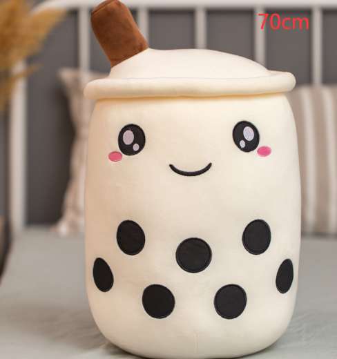 Bonita bebida de frutas de peluche, suave fresa, té de la leche, juguete de taza de té Boba, almohada de té de burbujas, cojín, regalo para niños