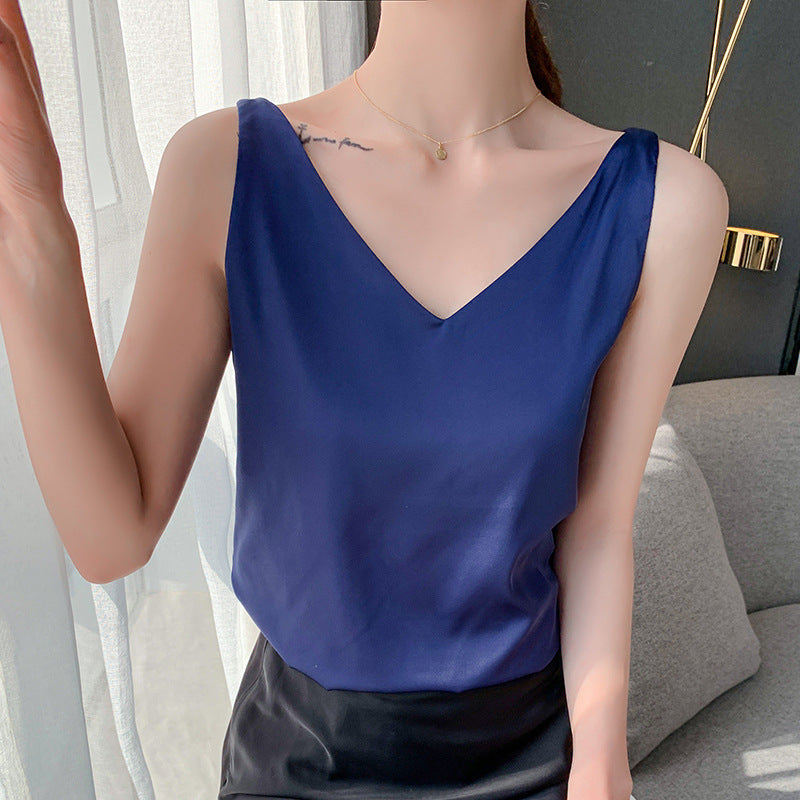 Camisole Women's Summer Inner Suit Silk Satin V-neck Top