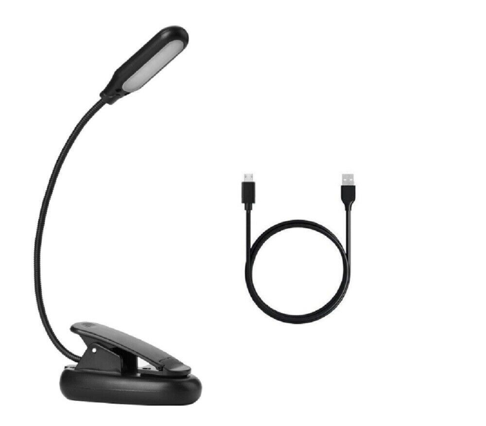 LED Reading Book Light With Flexible Clip USB Rechargeable Lamps For Reader Work