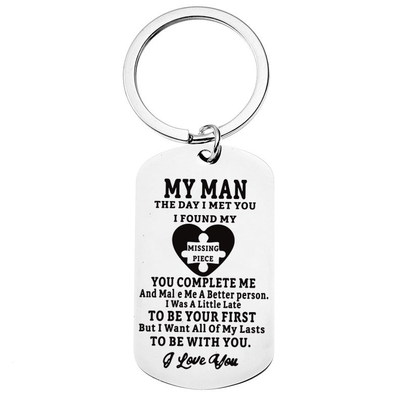 Stainless Steel Key Ring Valentine's Day Anniversary Birthday Wedding Thanksgiving Gift