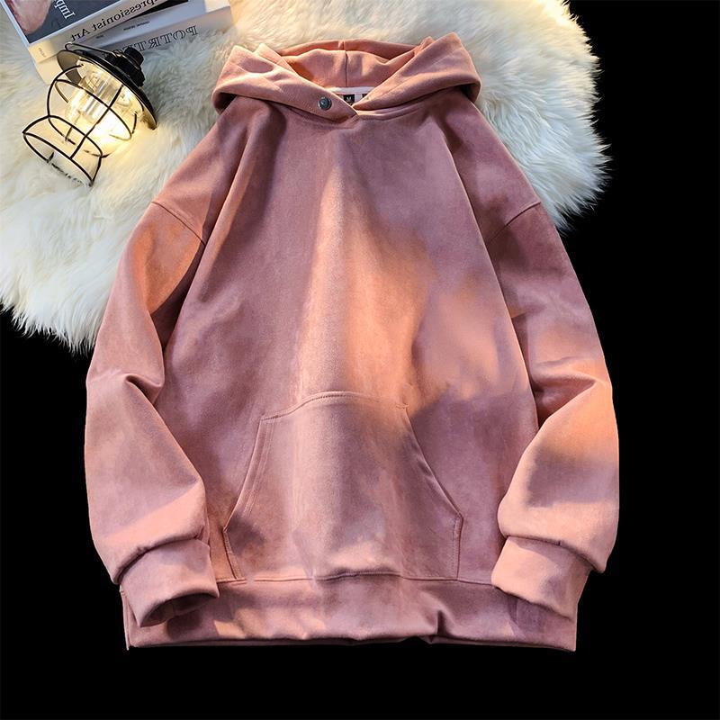 Suede Hooded Sweater Solid Color Men And Women