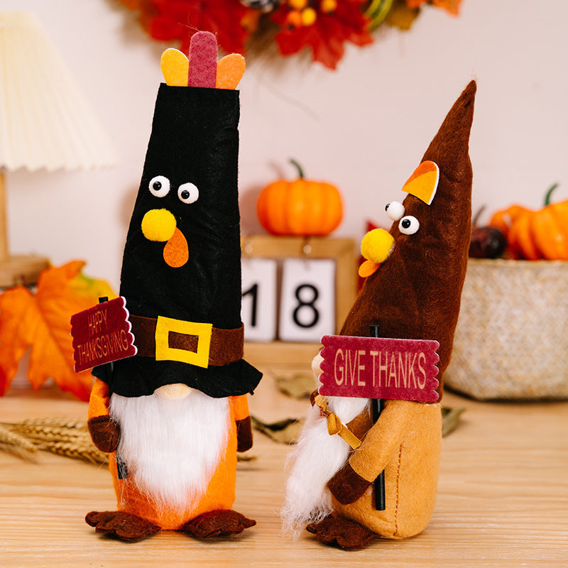 New Thanksgiving Home Decorations Thanksgiving Turkey Doll Ornaments