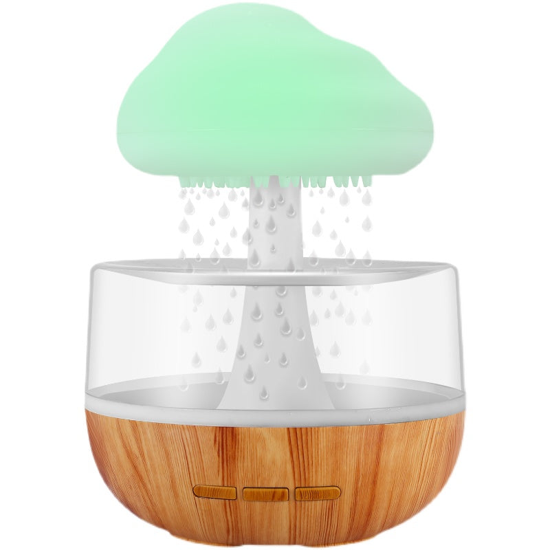 Humidificador de nube de lluvia con luz nocturna, difusor de aceites esenciales de aromaterapia, microhumidificador, estado de ánimo relajante, sonido de gota de agua para el hogar