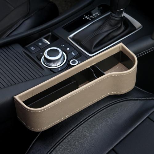 Organizador de PU para coche, caja de almacenamiento para espacio de asiento, hendidura lateral para asiento de coche, billetera, teléfono, monedas, llaves de cigarrillos, tarjetas, accesorios para coche