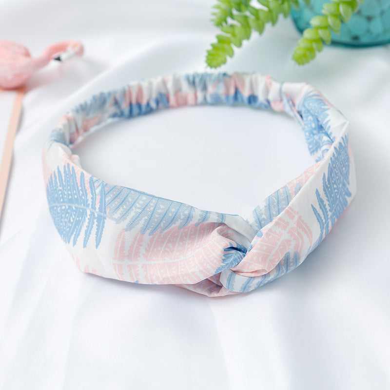 Printed cross headband elastic elastic headband