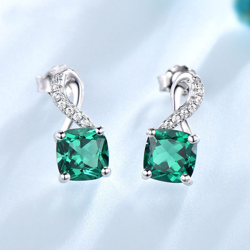 Emerald Drop Earrings With Diamonds